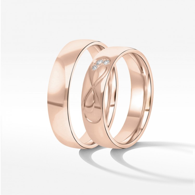 Obrączki ślubne z różowego złota 5mm