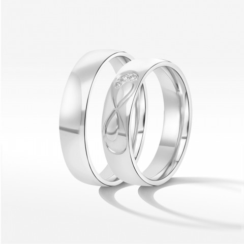 Obrączki ślubne z białego złota 5mm