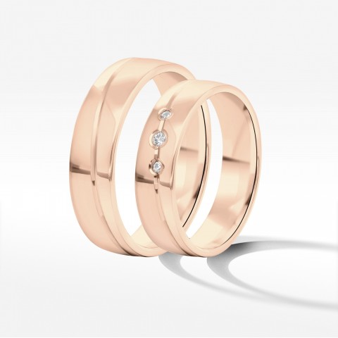 Obrączki ślubne z różowego złota 5mm