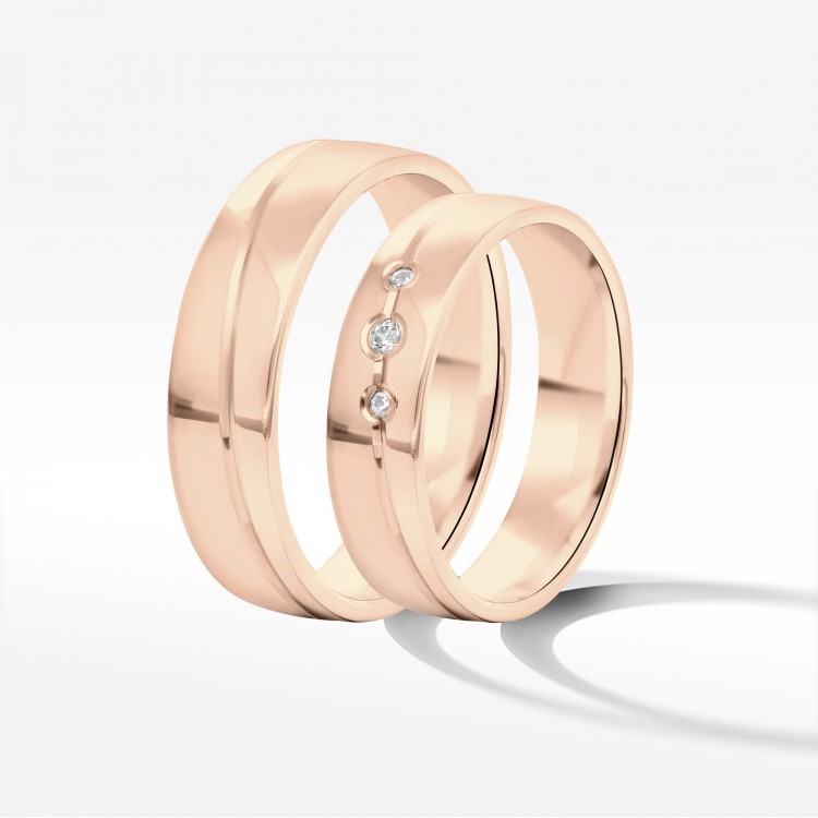 Obrączki ślubne z różowego złota 5mm