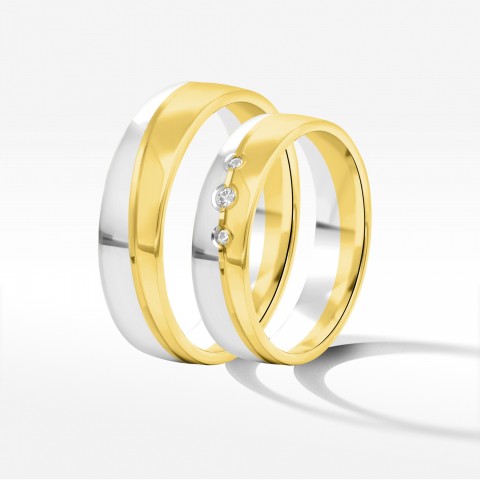 Obrączki ślubne z dwukolorowego złota 5mm
