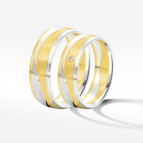 Obrączki ślubne z dwukolorowego złota 6mm