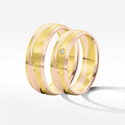 Obrączki ślubne z dwukolorowego złota 6mm
