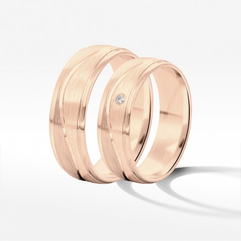 Obrączki ślubne z różowego złota 6mm