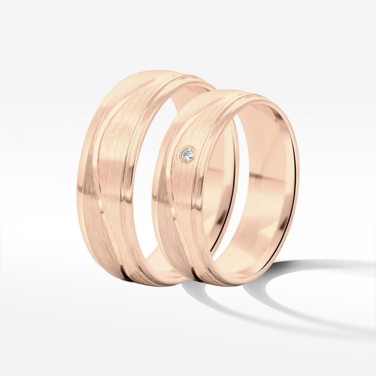 Obrączki ślubne z różowego złota 6mm