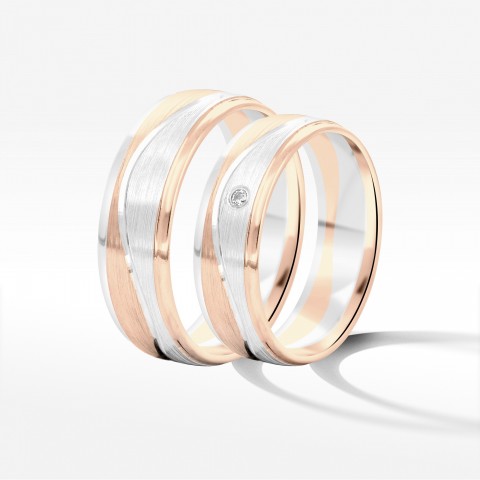 Obrączki ślubne z dwukolorowego złota 6mm