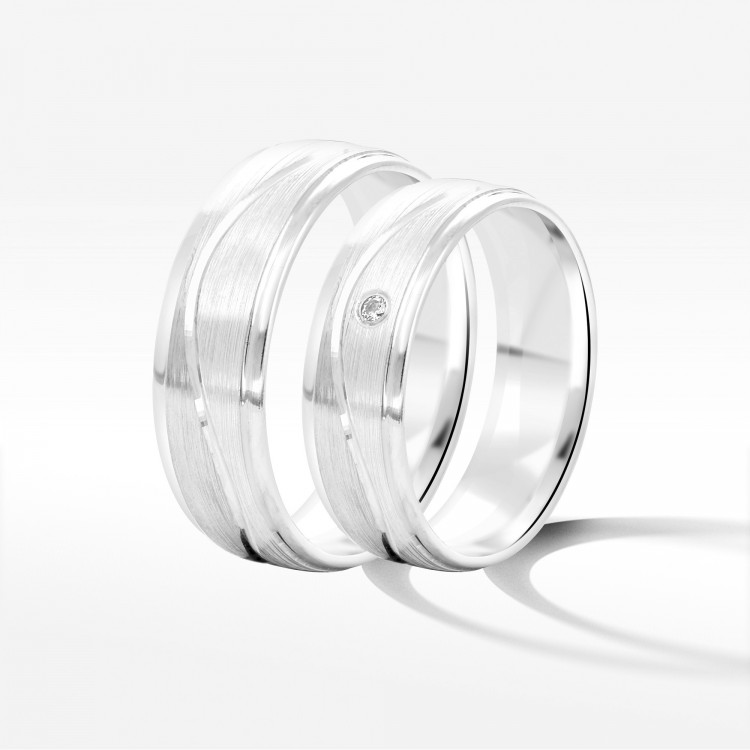 Obrączki ślubne z białego złota 6mm