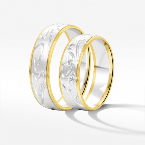 Obrączki ślubne z dwukolorowego złota 6mm