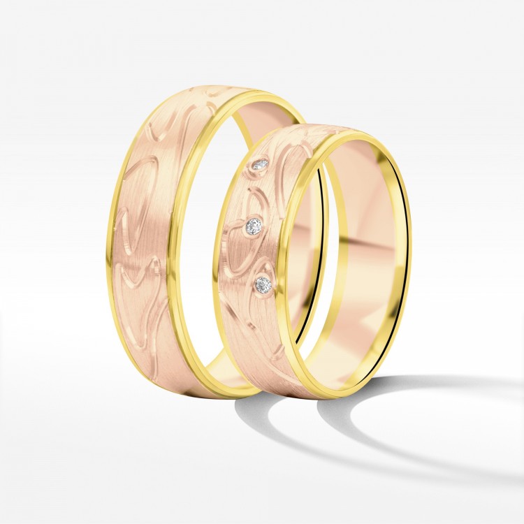 Obrączki ślubne z dwukolorowego złota 6mm