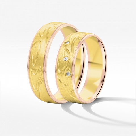 Obrączki ślubne z dwukolorowego złota 6mm