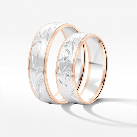 Obrączki ślubne z dwukolorowego złota 6mm