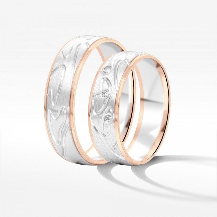 Obrączki ślubne z dwukolorowego złota 6mm