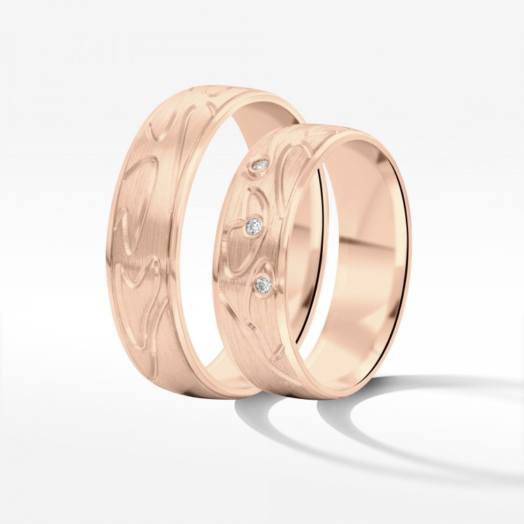 Obrączki ślubne z różowego złota 6mm