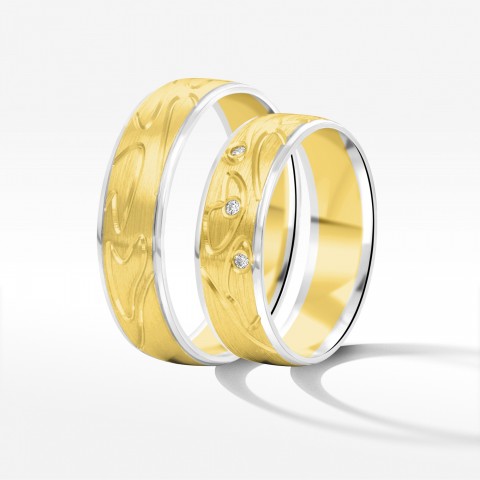 Obrączki ślubne z dwukolorowego złota 6mm