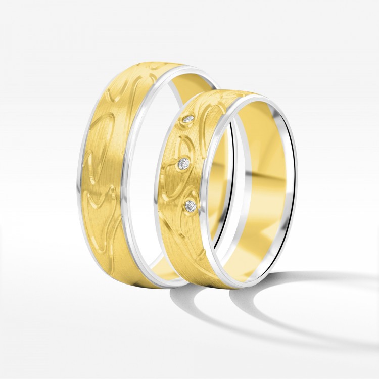 Obrączki ślubne z dwukolorowego złota 6mm