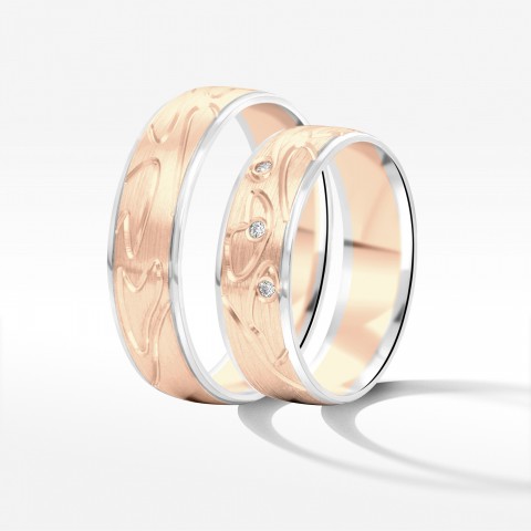 Obrączki ślubne z dwukolorowego złota 6mm