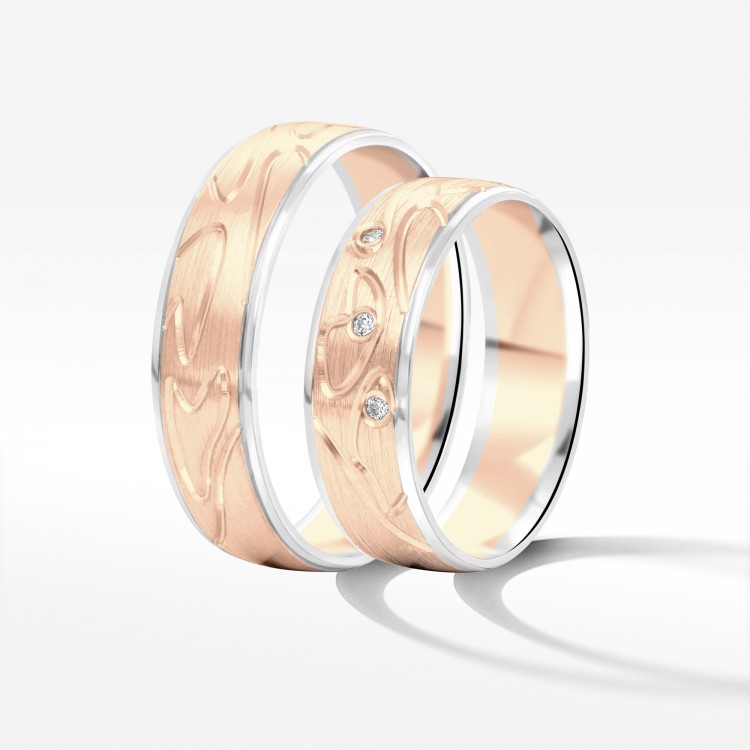 Obrączki ślubne z dwukolorowego złota 6mm