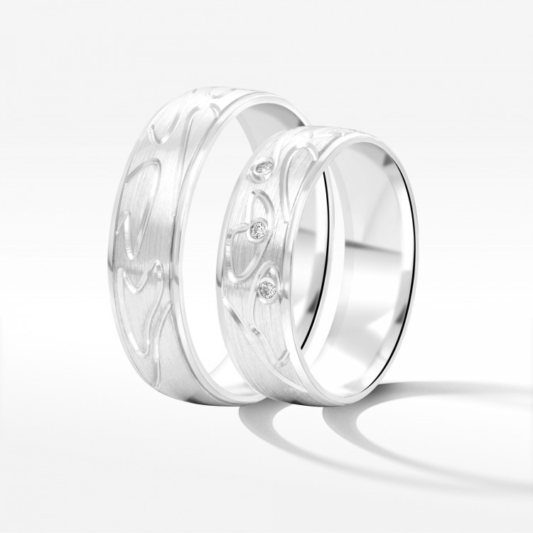 Obrączki ślubne z białego złota 6mm
