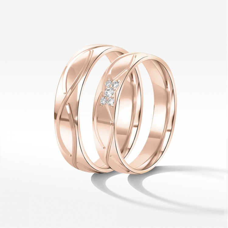 Obrączki ślubne z różowego złota 5mm