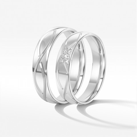 Obrączki ślubne z białego złota 5mm