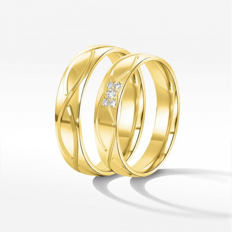 Obrączki ślubne z żółtego złota 5mm