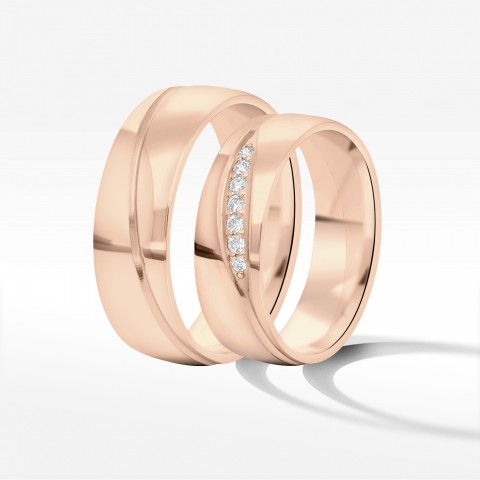Obrączki ślubne z różowego złota 6mm