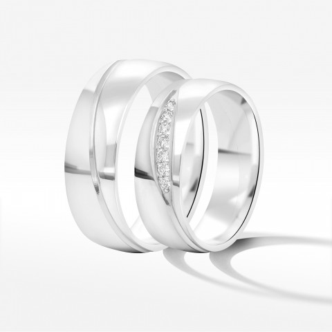 Obrączki ślubne z białego złota 6mm