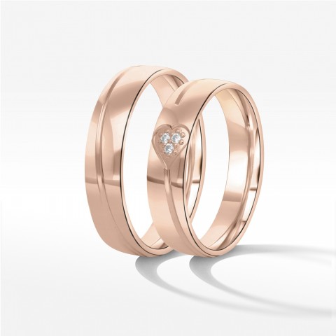 Obrączki ślubne z różowego złota 5mm