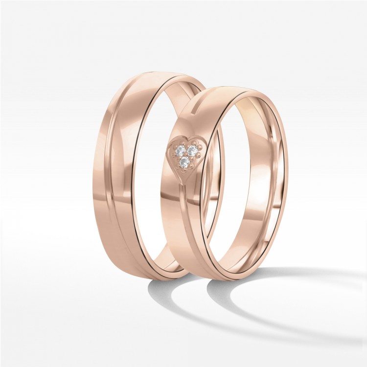 Obrączki ślubne z różowego złota 5mm