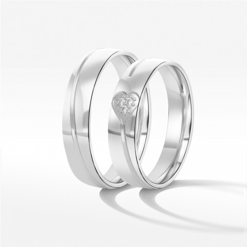 Obrączki ślubne z białego złota 5mm