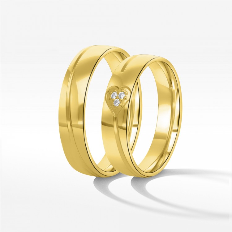 Obrączki ślubne z żółtego złota 5mm