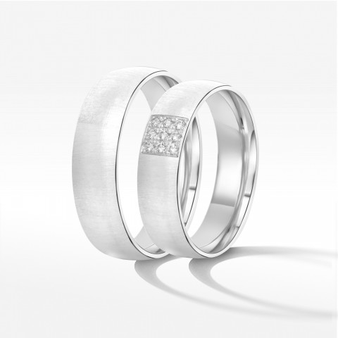 Obrączki ślubne z białego złota 6mm