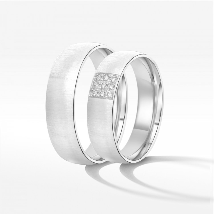 Obrączki ślubne z białego złota 6mm