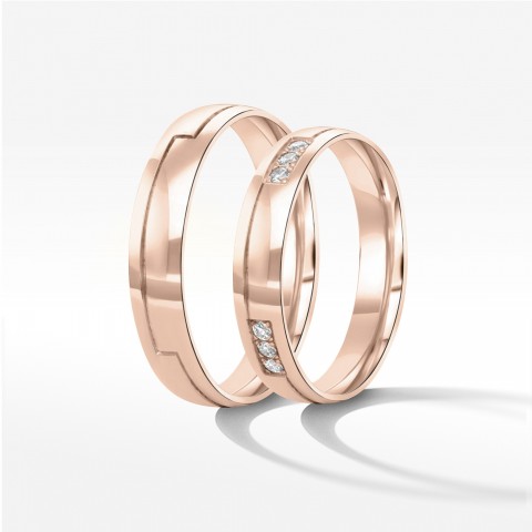 Obrączki ślubne z różowego złota 4,5mm