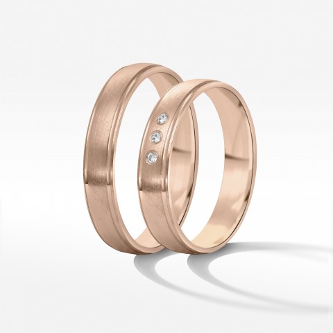 Obrączki ślubne z różowego złota 4mm