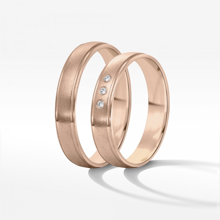 Obrączki ślubne z różowego złota 4mm