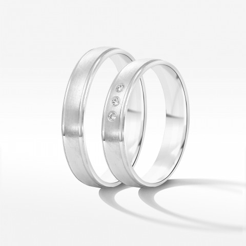 Obrączki ślubne z białego złota 4mm