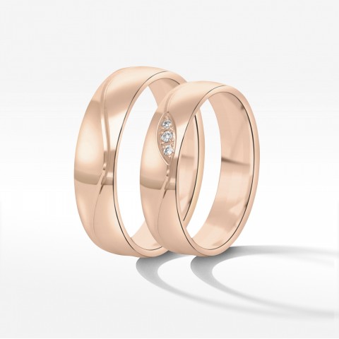 Obrączki ślubne z różowego złota 5mm