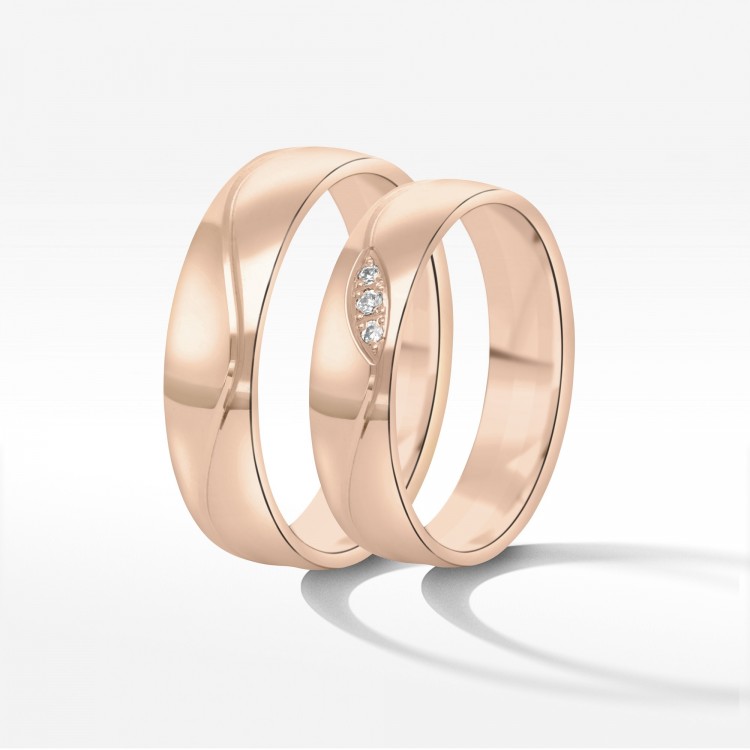 Obrączki ślubne z różowego złota 5mm