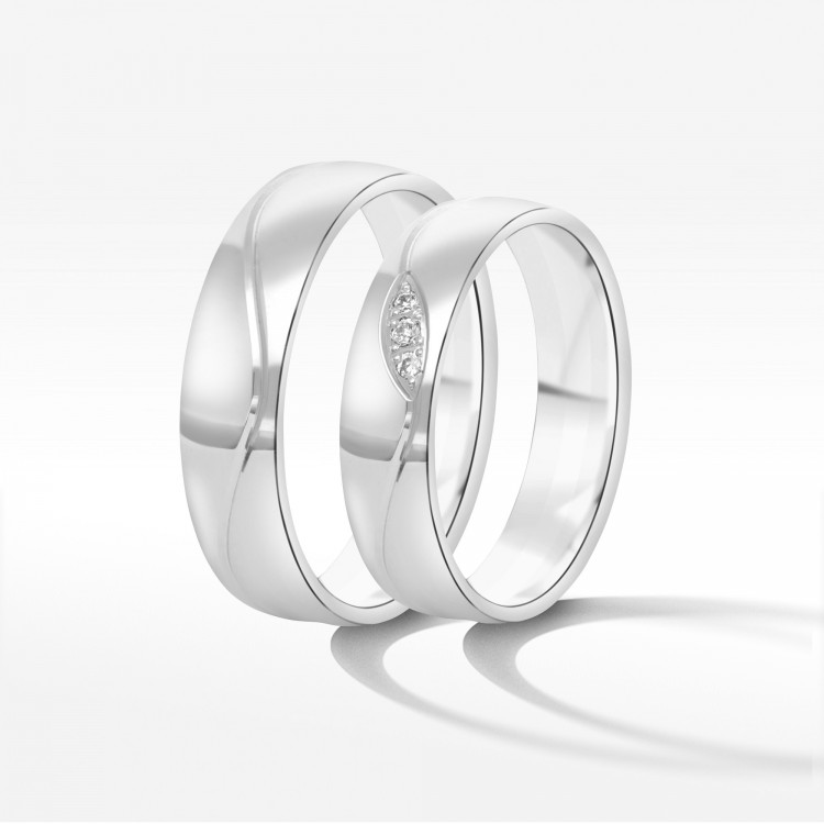 Obrączki ślubne z białego złota 5mm
