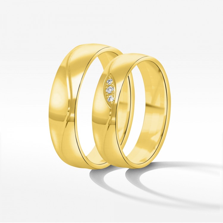 Obrączki ślubne z żółtego złota 5mm