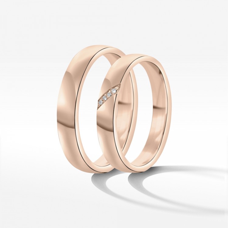 Obrączki ślubne z różowego złota 4mm