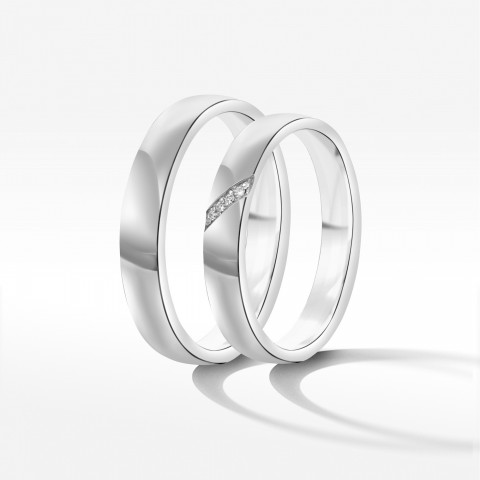 Obrączki ślubne z białego złota 4mm