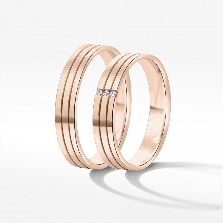 Obrączki ślubne z różowego złota 4mm