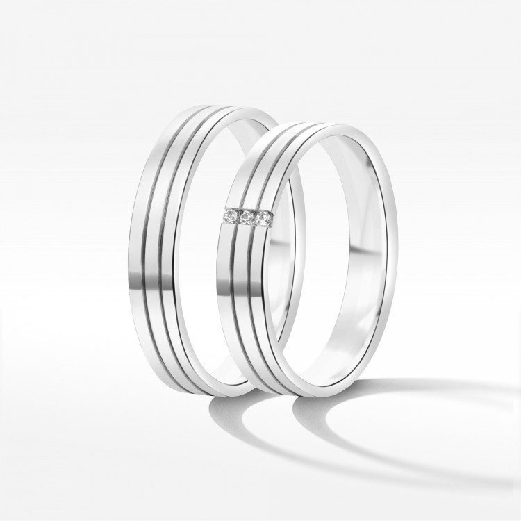 Obrączki ślubne z białego złota 4mm