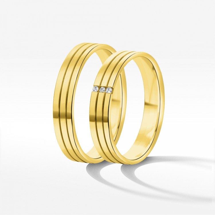 Obrączki ślubne z żółtego złota 4mm