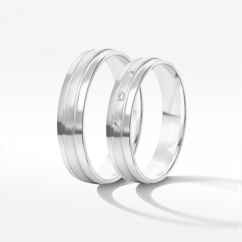 Obrączki ślubne z białego złota 5mm