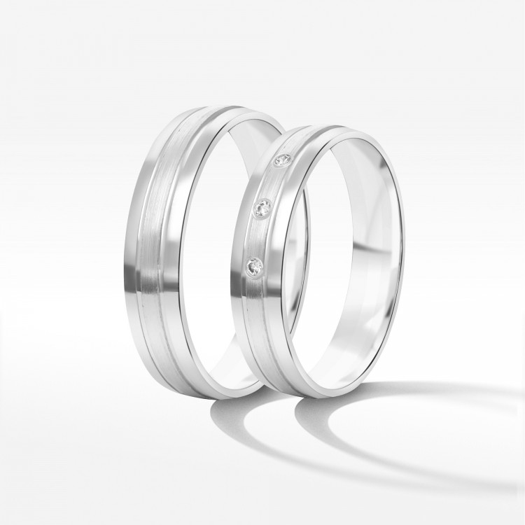 Obrączki ślubne z białego złota 5mm