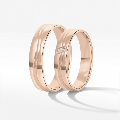 Obrączki ślubne z różowego złota 5mm
