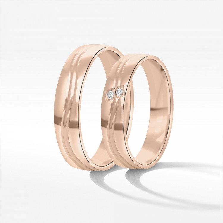 Obrączki ślubne z różowego złota 5mm
